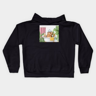 Cute tiger in bath Kids Hoodie